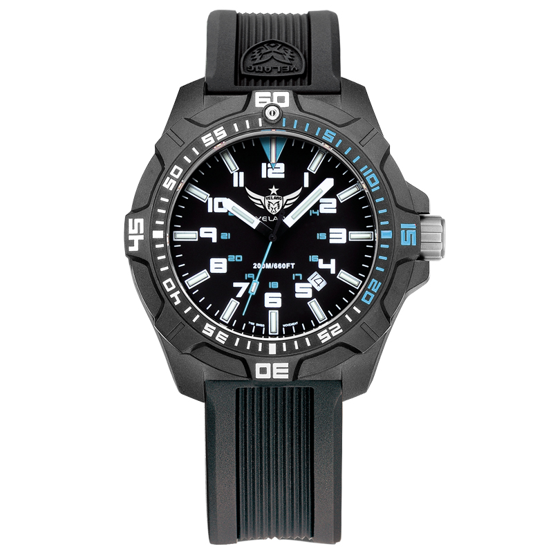 野狼军表瑞士H3自发夜光潜水碳纤维男士手表运动200米防水潜水表V2.1超光版